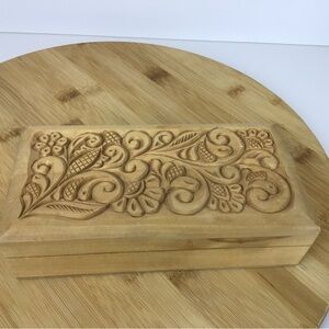 Carved Wooden Jewelry Box